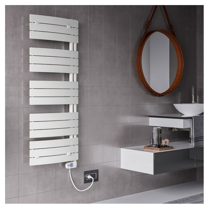 Електрическа лира за баня Crystal E-JASPER white 600W