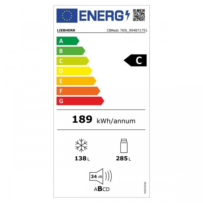 Комбиниран хладилник с фризер Liebherr CBNsdc 765i Prime BioFresh NoFrost WiFi EasyTwist-Ice