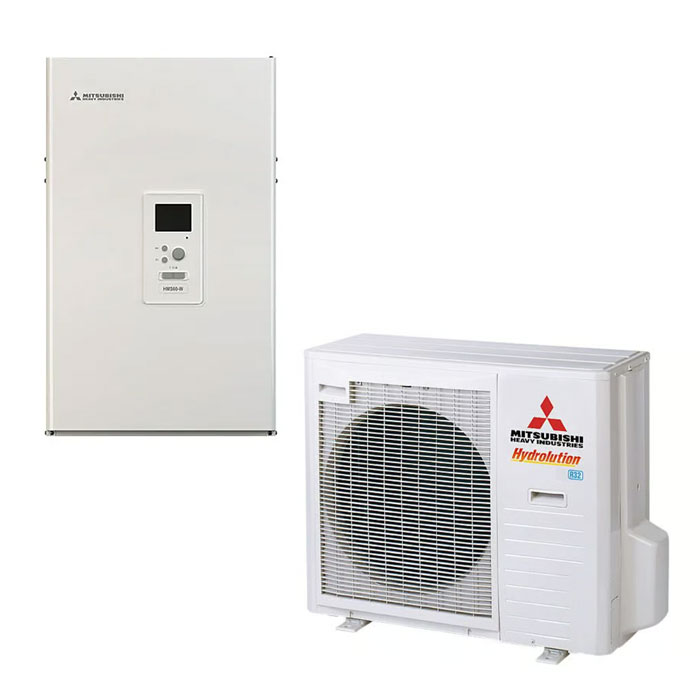 Термопомпа Mitsubishi Heavy Hydrolution HMS100-W/FDCW71VNX-W, 8 kW, отопление, охлаждане и БГВ