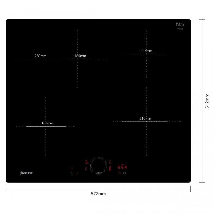 Индукционен плот за вграждане Neff T56PHF1C0 Серия N70 Flush mount, 60 см