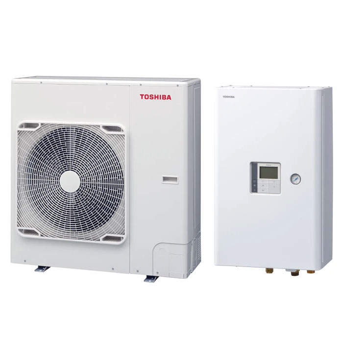 Термопомпа Toshiba Estia Compact HWT-1401XWHT9W-E/HWT-1401H8W-E, 14 kW, отопление, охлаждане и БГВ